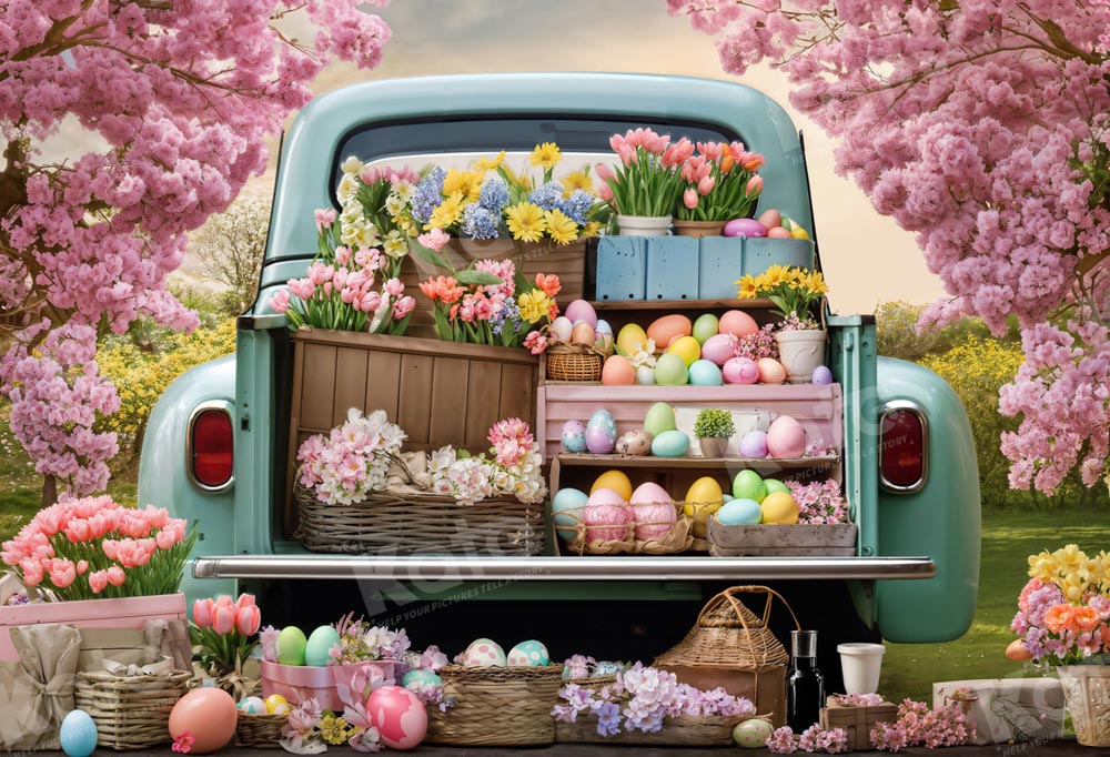 Kate Easter Flower Truck Backdrop Designed by Emetselch - Kate Backdrop AU