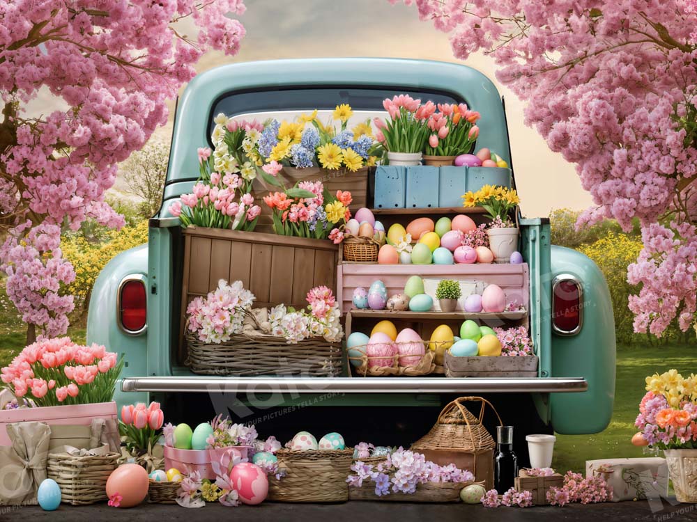 Kate Easter Flower Truck Backdrop Designed by Emetselch - Kate Backdrop AU