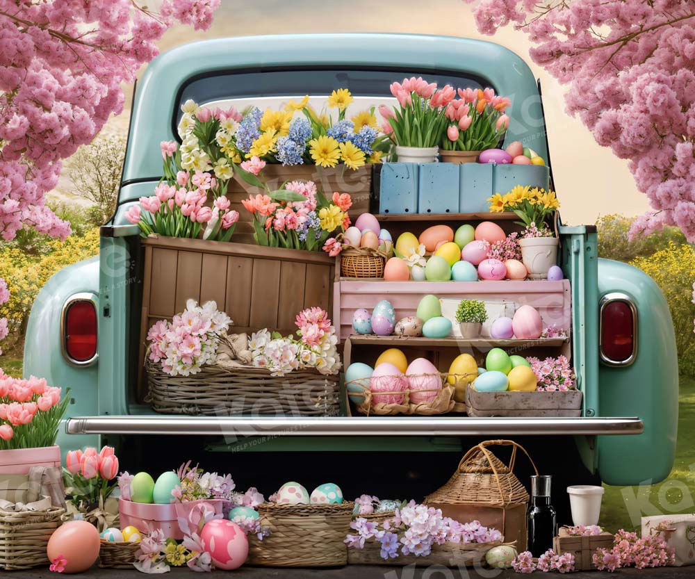 Kate Easter Flower Truck Backdrop Designed by Emetselch - Kate Backdrop AU