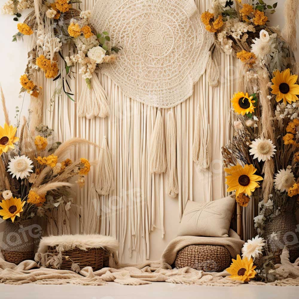 Kate Boho Sunflower Wall Decor Backdrop Designed by Emetselch - Kate Backdrop AU