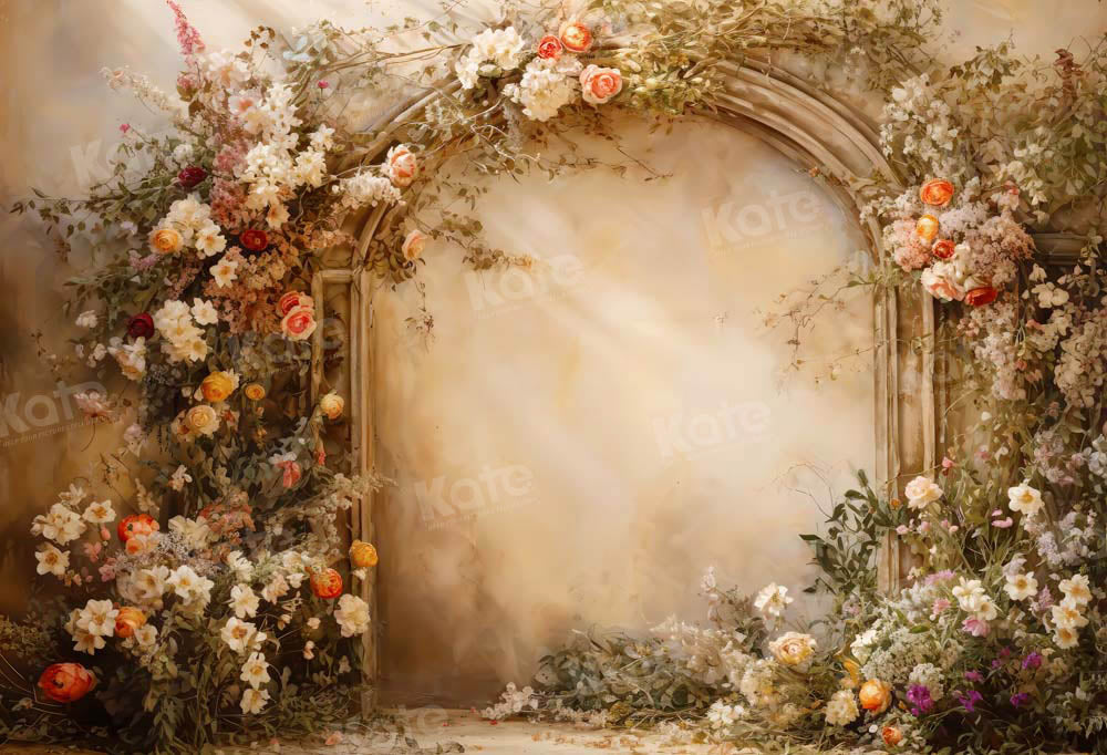 Kate Sunny Beige Flower Wall Spring Backdrop Designed by Emetselch