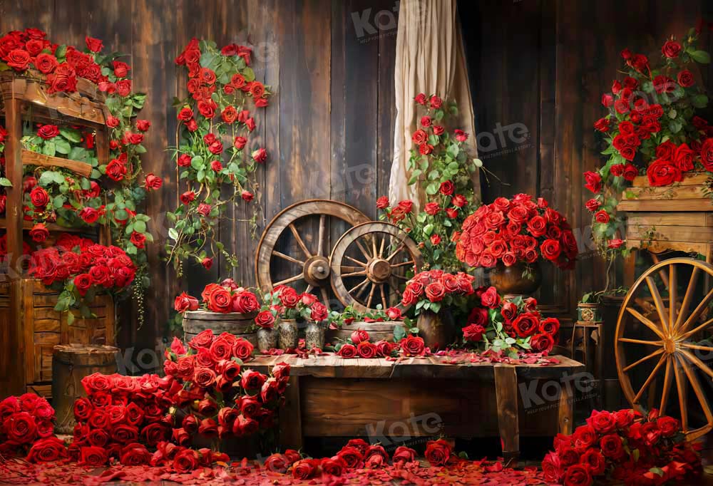 Kate Valentine's Day Red Rose Backdrop Designed by Emetselch