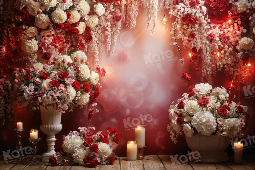 Kate Valentine's Day Candle Flower Wall Backdrop Designed by Emetselch - Kate Backdrop AU