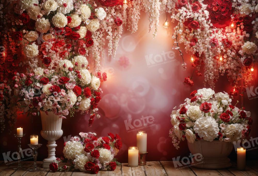 Kate Valentine's Day Candle Flower Wall Backdrop Designed by Emetselch - Kate Backdrop AU