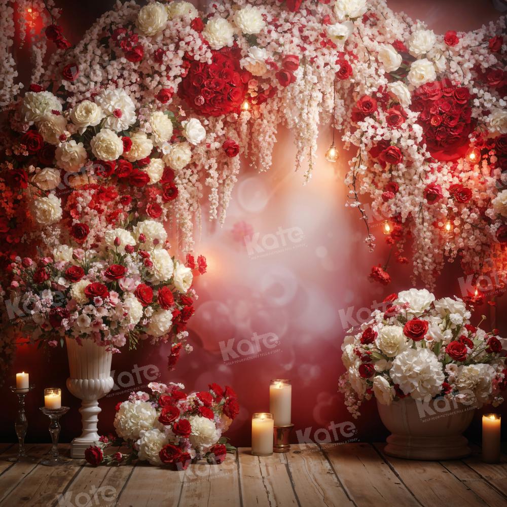 Kate Valentine's Day Candle Flower Wall Backdrop Designed by Emetselch - Kate Backdrop AU