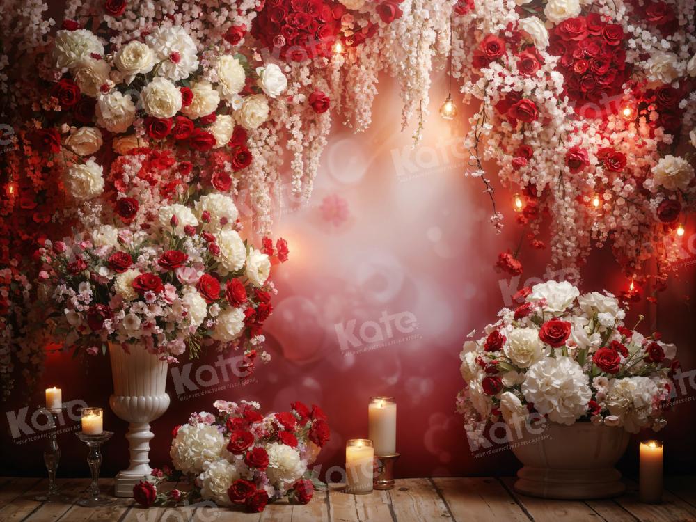 Kate Valentine's Day Candle Flower Wall Backdrop Designed by Emetselch - Kate Backdrop AU