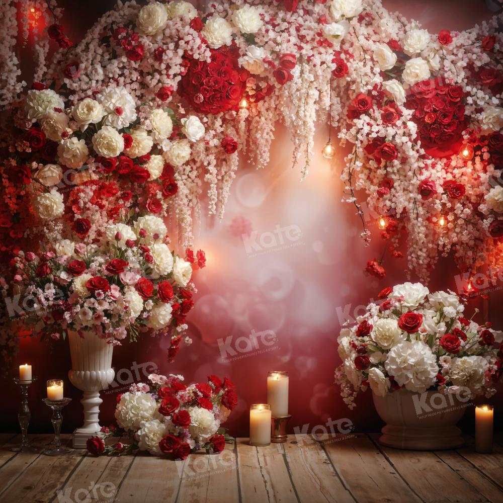 Kate Valentine's Day Candle Flower Wall Backdrop Designed by Emetselch - Kate Backdrop AU