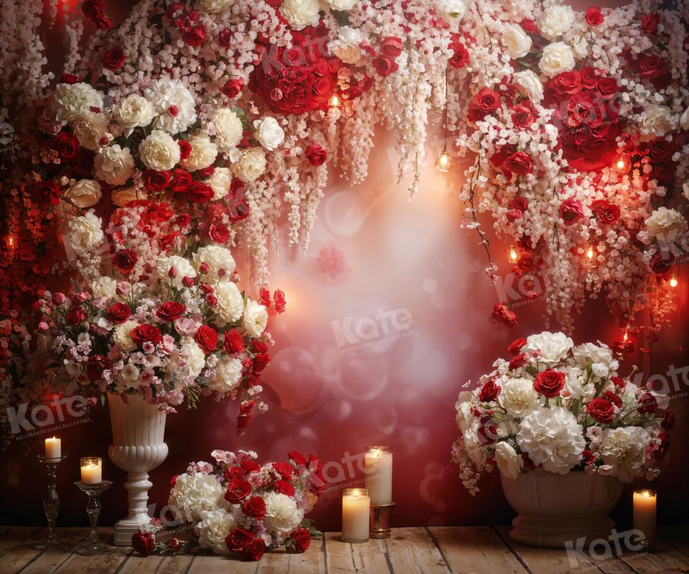 Kate Valentine's Day Candle Flower Wall Backdrop Designed by Emetselch - Kate Backdrop AU