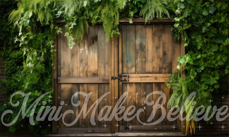 Kate Barn Doors Lush Foilage Ivy Backdrop Designed by Mini MakeBelieve - Kate Backdrop AU
