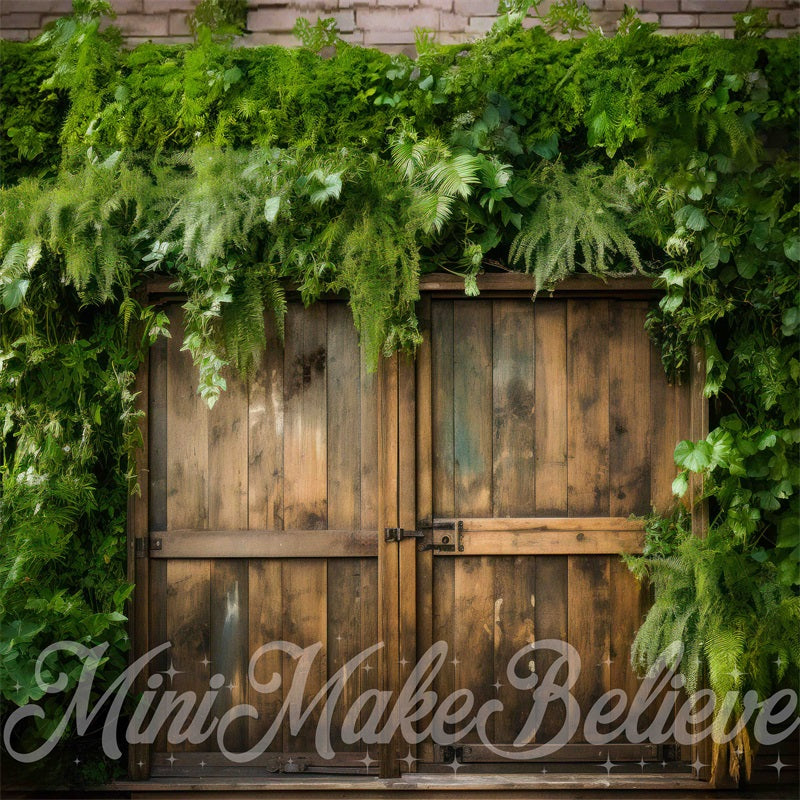 Kate Barn Doors Lush Foilage Ivy Backdrop Designed by Mini MakeBelieve - Kate Backdrop AU