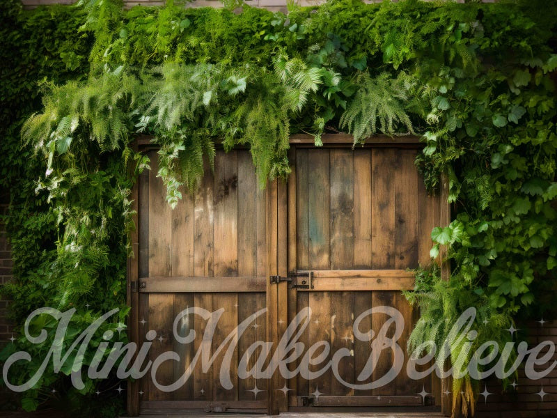 Kate Barn Doors Lush Foilage Ivy Backdrop Designed by Mini MakeBelieve - Kate Backdrop AU