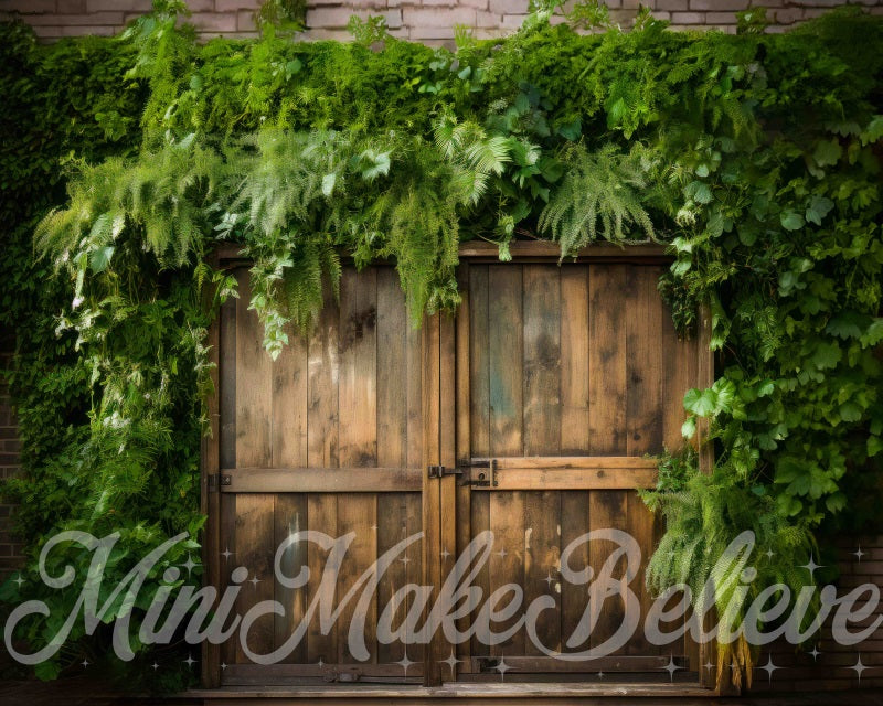 Kate Barn Doors Lush Foilage Ivy Backdrop Designed by Mini MakeBelieve - Kate Backdrop AU
