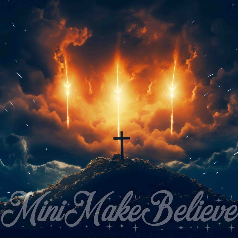 Kate Easter Cross Father Son Spirit Backdrop Designed by Mini MakeBelieve - Kate Backdrop AU