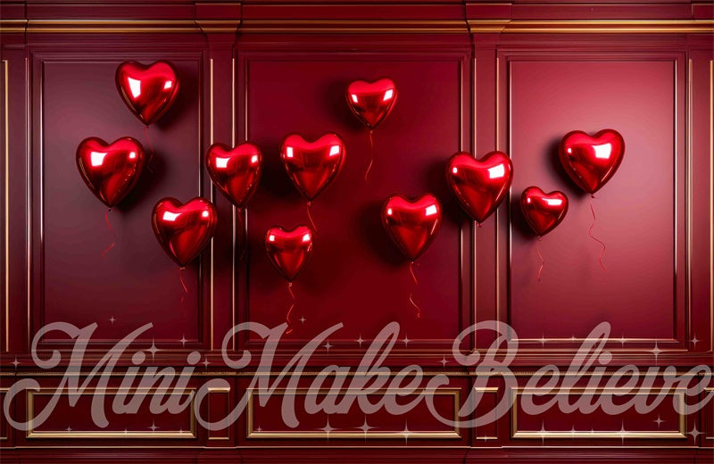 Kate Valentine Red Hearts Red Wall Backdrop Designed by Mini MakeBelieve - Kate Backdrop AU