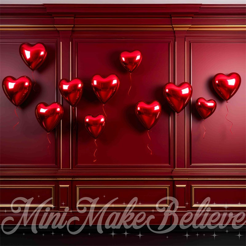 Kate Valentine Red Hearts Red Wall Backdrop Designed by Mini MakeBelieve - Kate Backdrop AU