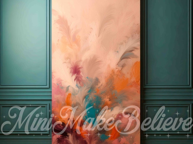 Kate Colorful Dualtone Painting Teal Wall Backdrop Designed by Mini MakeBelieve - Kate Backdrop AU