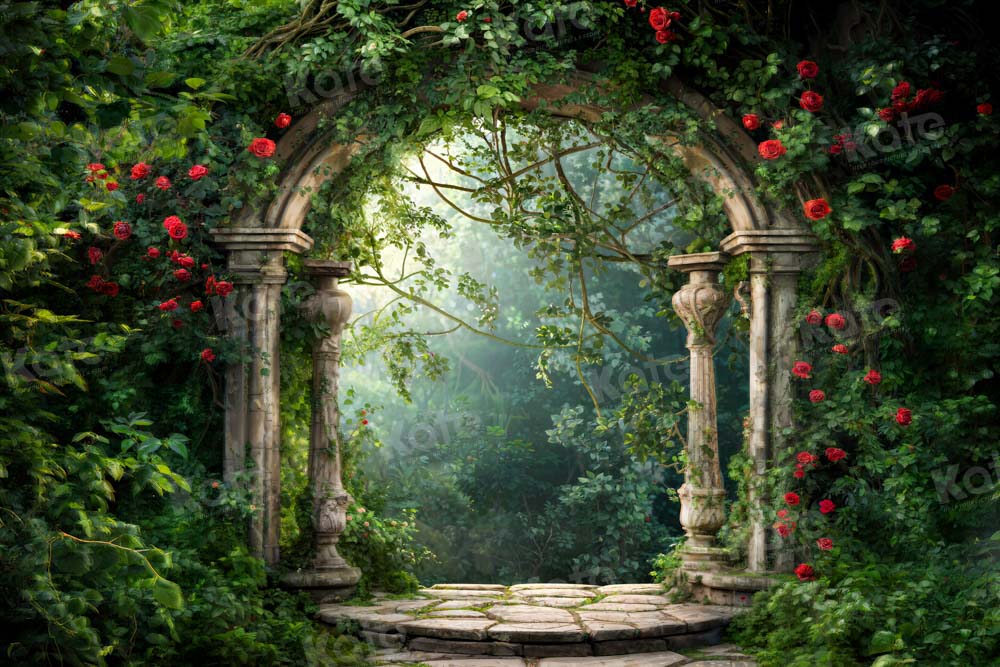 Kate Spring Forest Greenery Flowers Arch Backdrop Designed by Chain Photography - Kate Backdrop AU