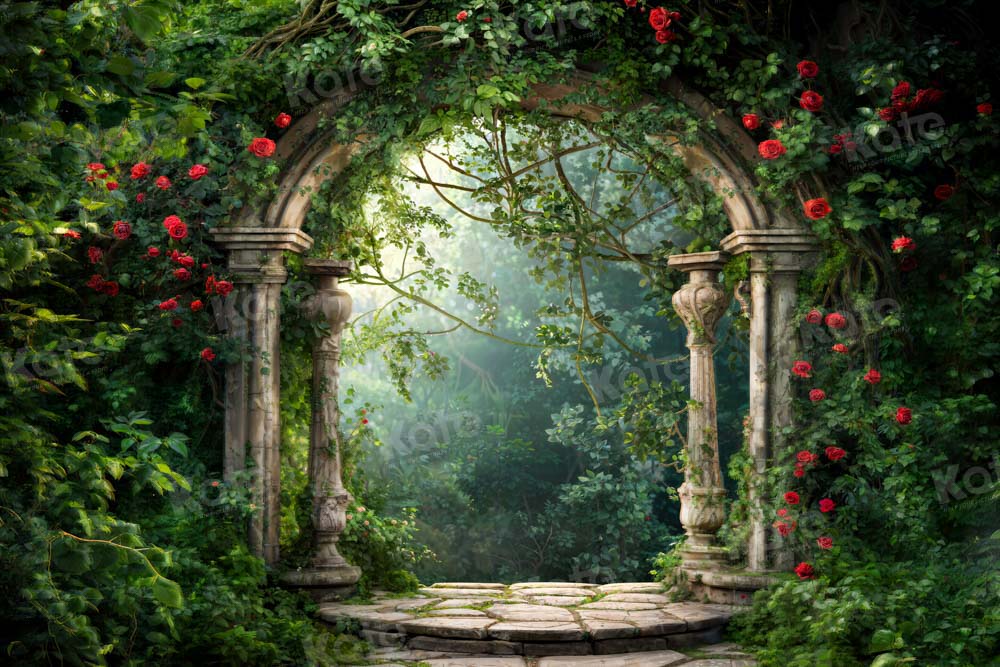 Kate Spring Forest Greenery Flowers Arch Backdrop Designed by Chain Photography - Kate Backdrop AU