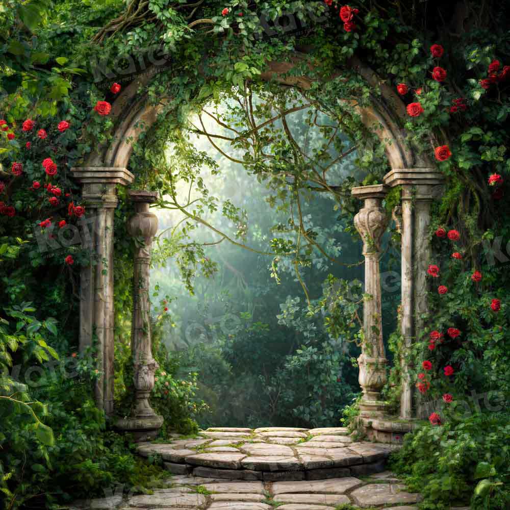 Kate Spring Forest Greenery Flowers Arch Backdrop Designed by Chain Photography - Kate Backdrop AU