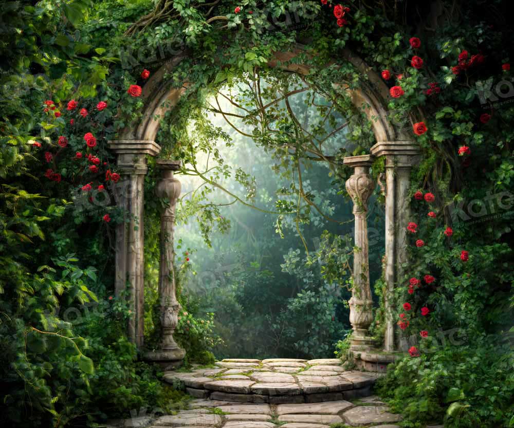 Kate Spring Forest Greenery Flowers Arch Backdrop Designed by Chain Photography - Kate Backdrop AU