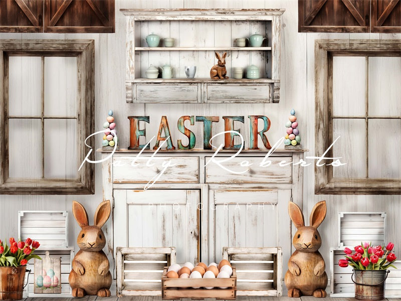Kate Rustic Easter Rabbits Backdrop Designed by Patty Robertss - Kate Backdrop AU