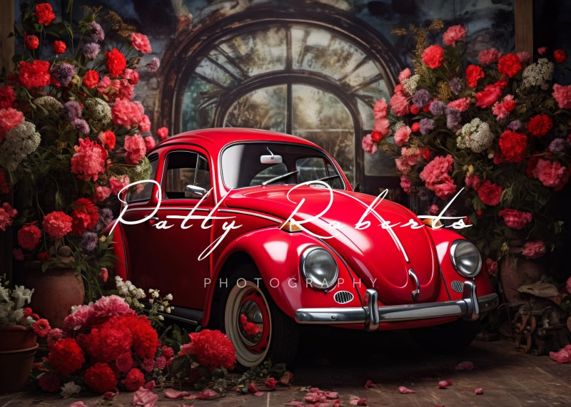 Kate Valentine's Day Red Car Backdrop Designed by Patty Roberts