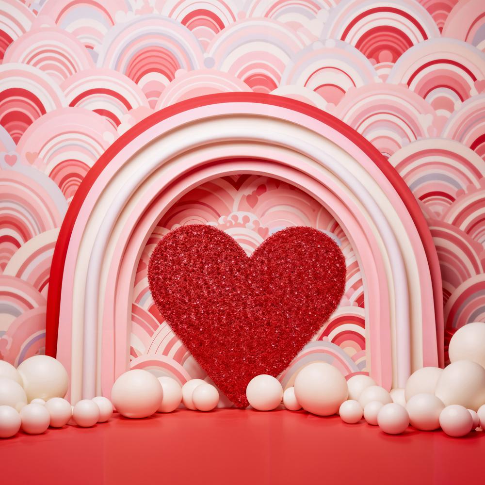 Kate Pink Valentine's Day Love Balloons Backdrop Designed by Emetselch - Kate Backdrop AU