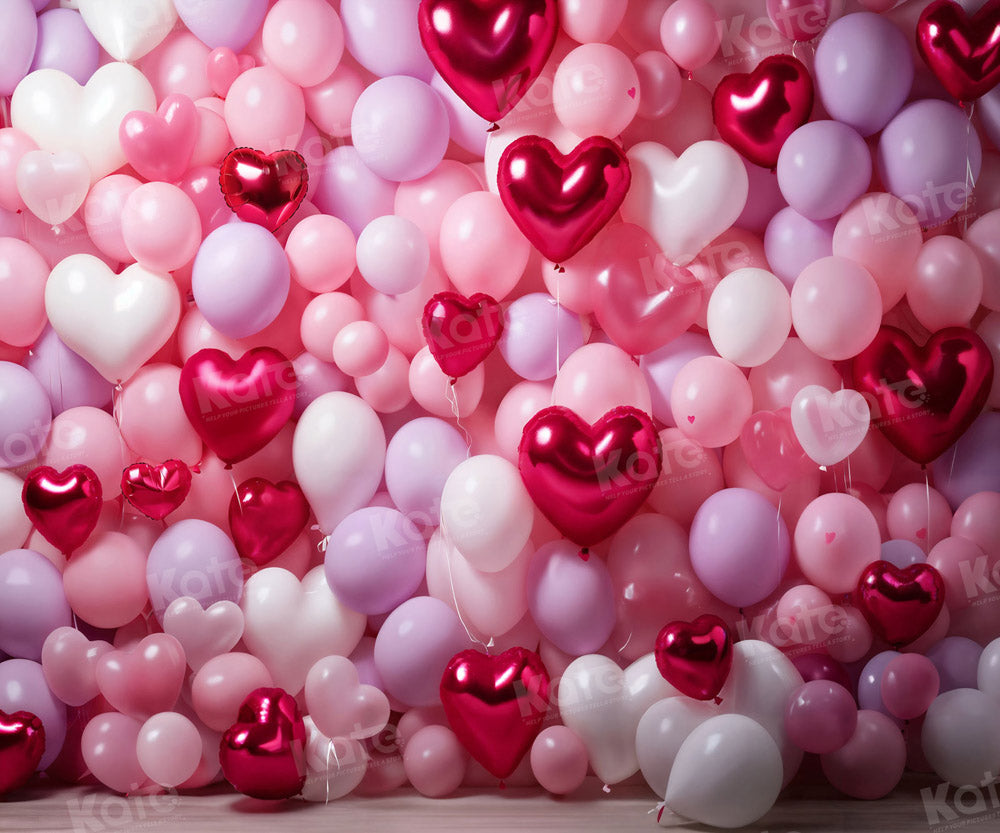 Kate Valentine's Day Balloon Wall Backdrop Designed by Emetselch - Kate Backdrop AU