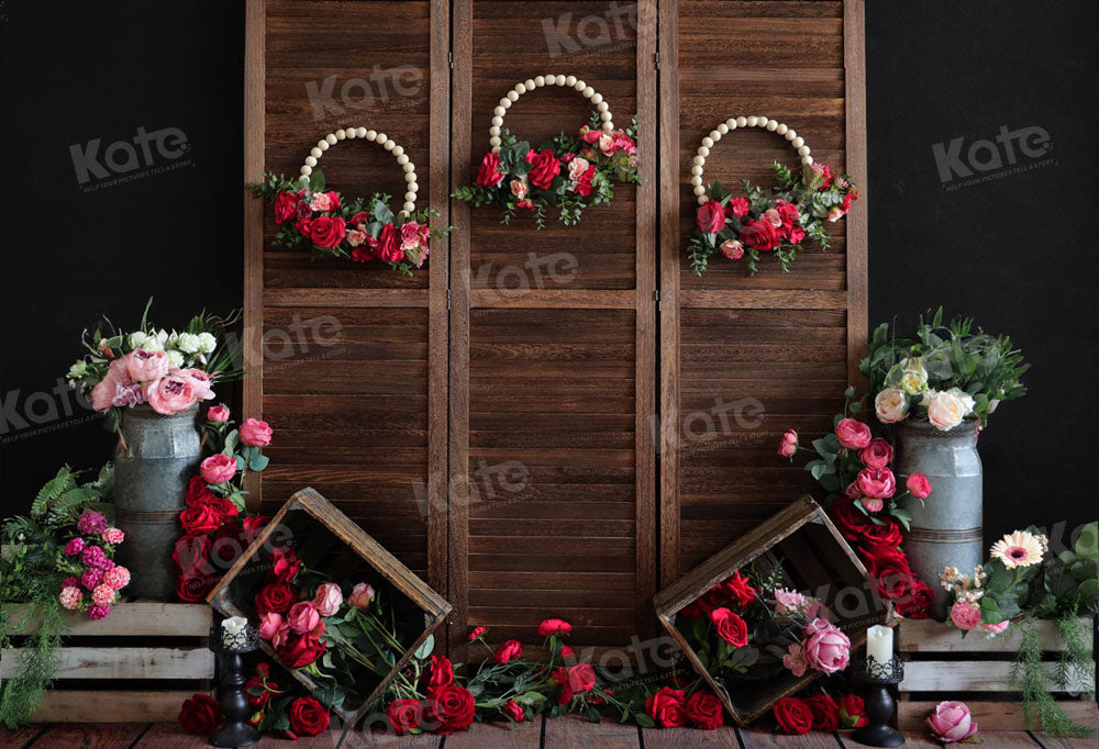 Kate Valentine's Day Rose Garland Backdrop Designed by Emetselch - Kate Backdrop AU