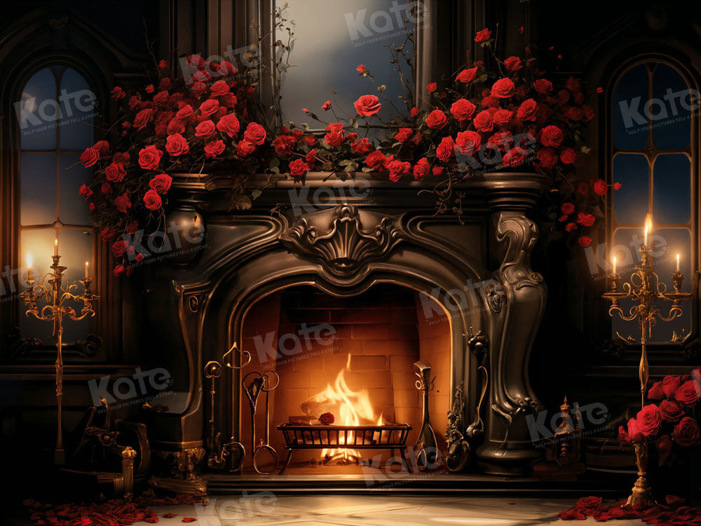 Kate Valentine Rose Metal Stove Backdrop Designed by Emetselch - Kate Backdrop AU