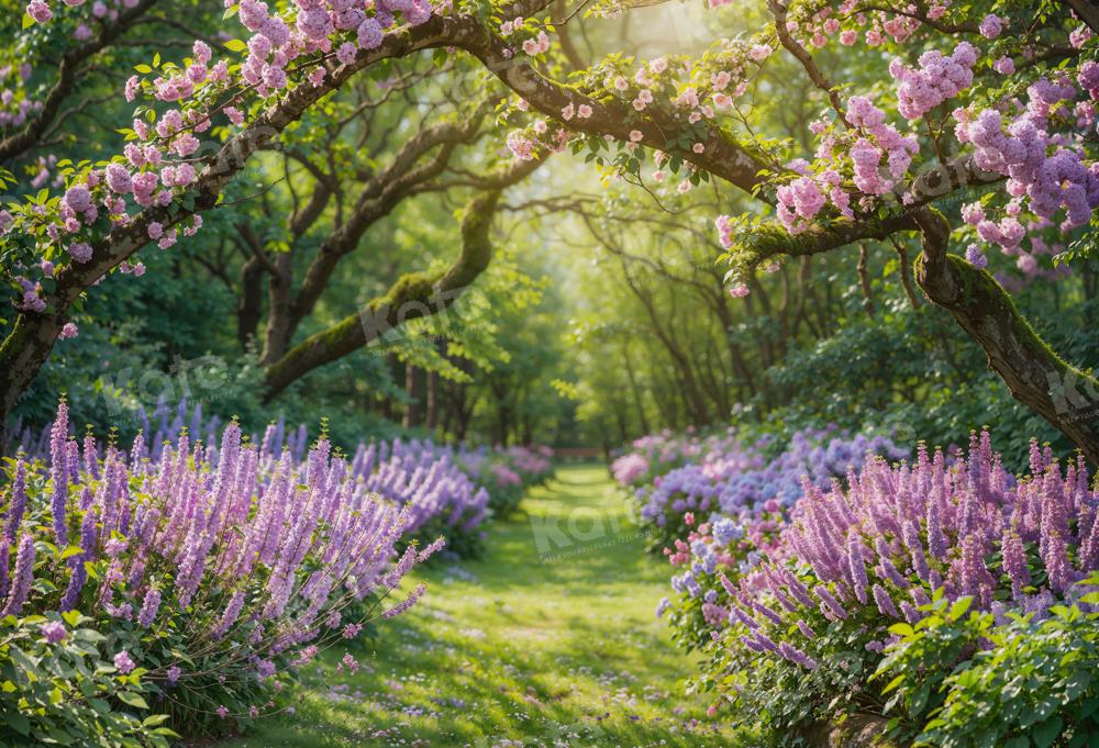 Kate Spring Wisteria Forest Path Backdrop for Photography - Kate Backdrop AU
