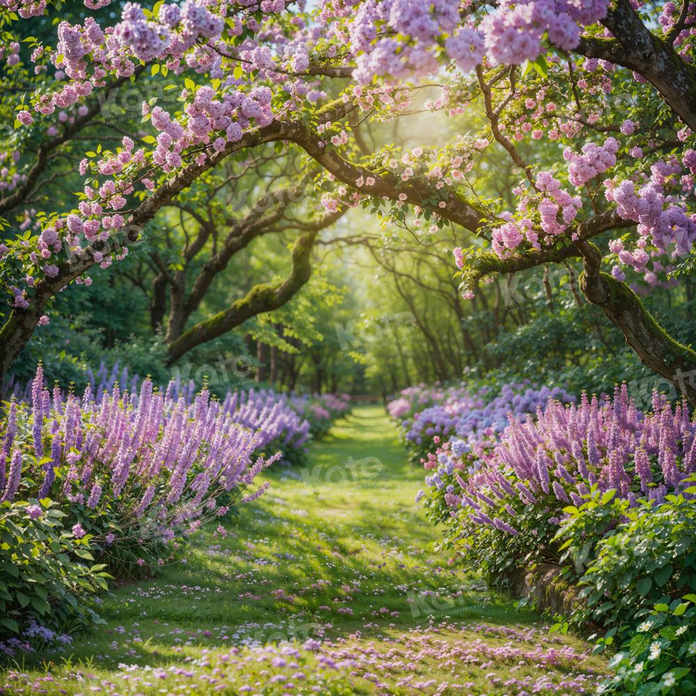 Kate Spring Wisteria Forest Path Backdrop for Photography - Kate Backdrop AU