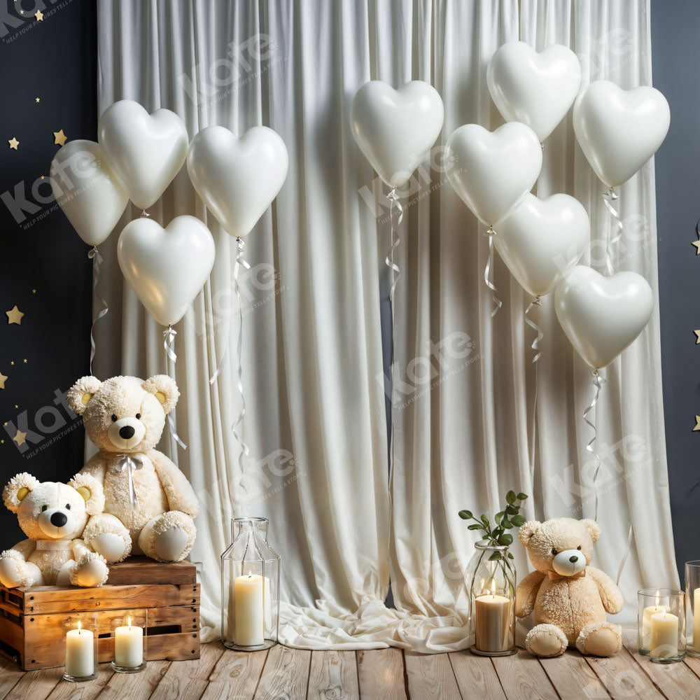 Kate White Balloon Wedding Bear Backdrop Designed by Chain Photography - Kate Backdrop AU