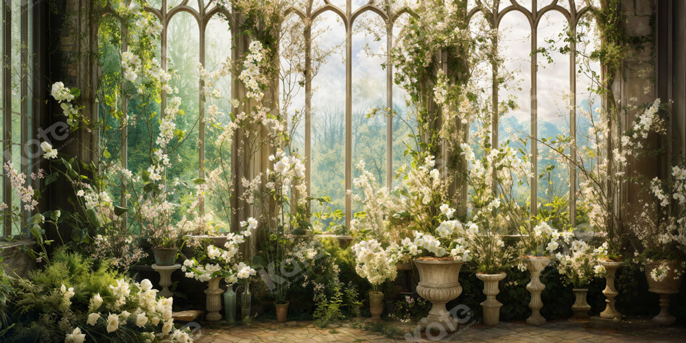 Kate Spring Flowers Window Room Backdrop Designed by Chain Photography - Kate Backdrop AU