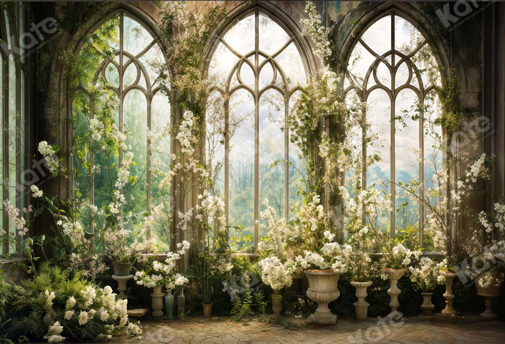 Kate Spring Flowers Window Room Backdrop Designed by Chain Photography - Kate Backdrop AU