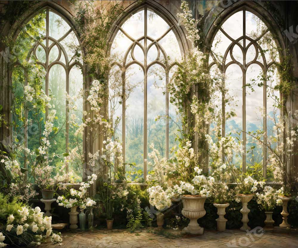 Kate Spring Flowers Window Room Backdrop Designed by Chain Photography - Kate Backdrop AU