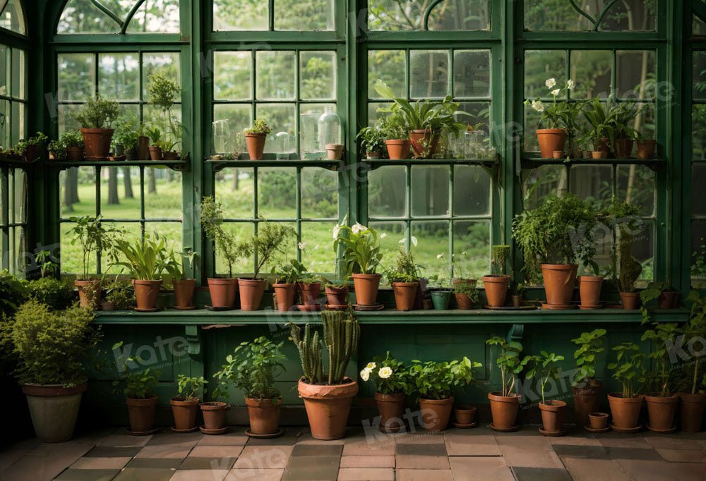Kate Spring Green Plant Window Room Backdrop Designed by Chain Photography - Kate Backdrop AU