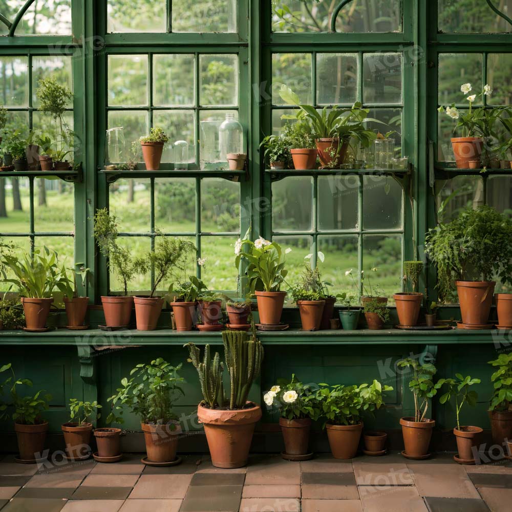 Kate Spring Green Plant Window Room Backdrop Designed by Chain Photography - Kate Backdrop AU
