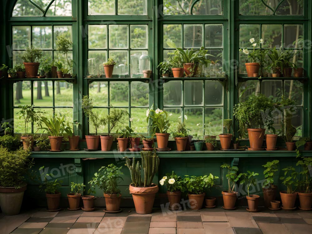 Kate Spring Green Plant Window Room Backdrop Designed by Chain Photography - Kate Backdrop AU