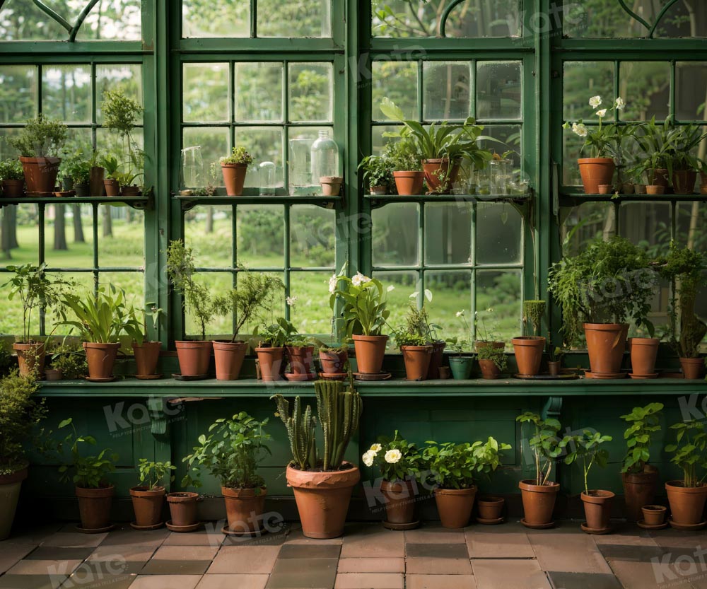 Kate Spring Green Plant Window Room Backdrop Designed by Chain Photography - Kate Backdrop AU
