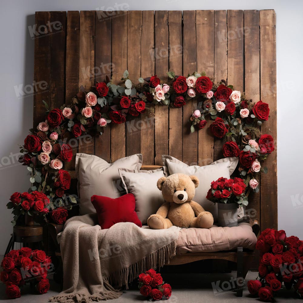 Kate Valentine's Day Flower Bear Sofa Backdrop Designed by Chain Photography - Kate Backdrop AU