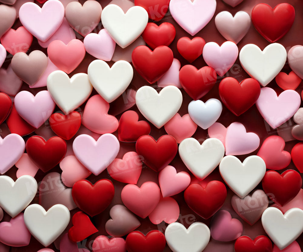 Kate Valentine's Day Pink Heart Backdrop Designed by Chain Photography - Kate Backdrop AU