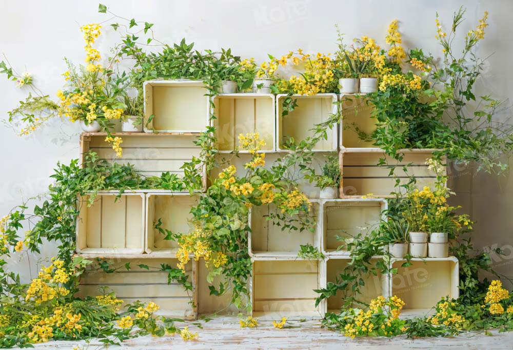 Kate Spring Yellow Flower Cabinet Backdrop Designed by Chain Photography - Kate Backdrop AU