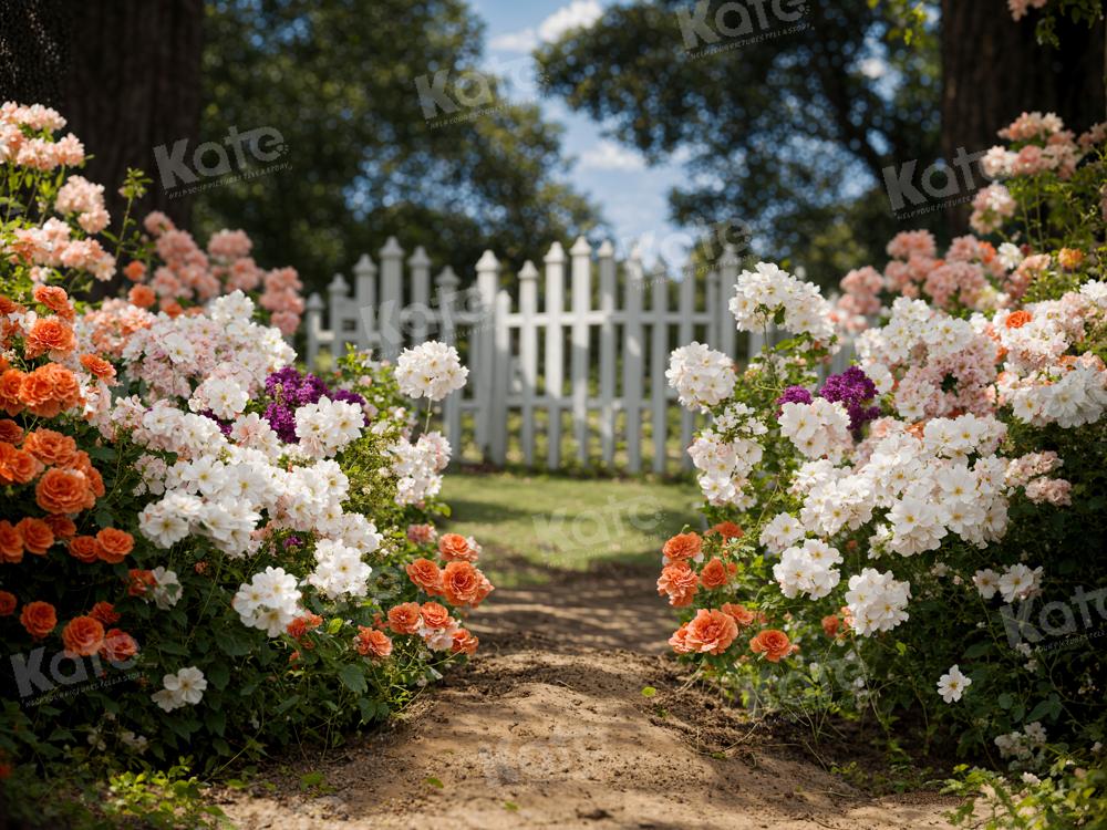 Kate Spring Flowers Fence Path Backdrop Designed by Chain Photography - Kate Backdrop AU