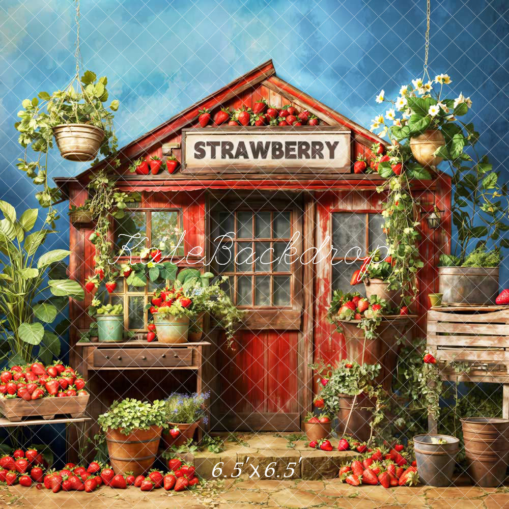Kate Spring Green Strawberry Warehouse Backdrop Designed by Chain Photography - Kate Backdrop AU