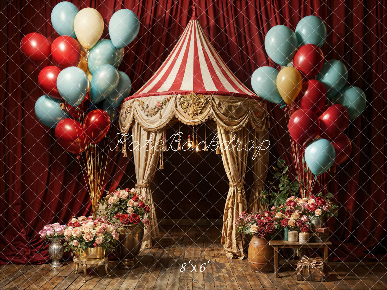 Kate Balloon Flowers Noble Stage Backdrop Designed by Chain Photography - Kate Backdrop AU