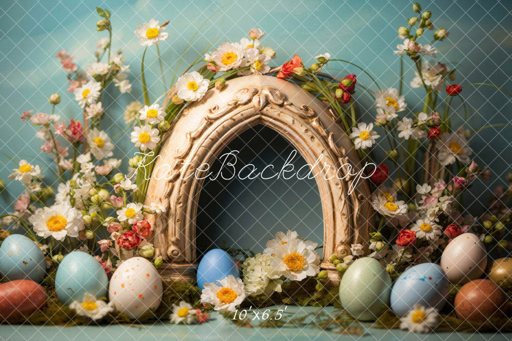 Kate Colorful Easter Eggs Flowers Backdrop Designed by Chain Photography - Kate Backdrop AU