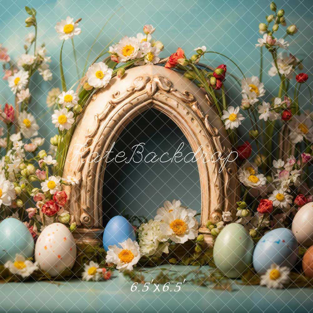 Kate Colorful Easter Eggs Flowers Backdrop Designed by Chain Photography - Kate Backdrop AU