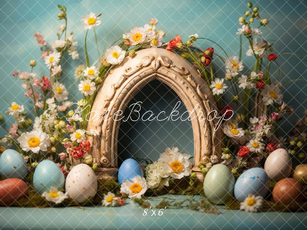 Kate Colorful Easter Eggs Flowers Backdrop Designed by Chain Photography - Kate Backdrop AU