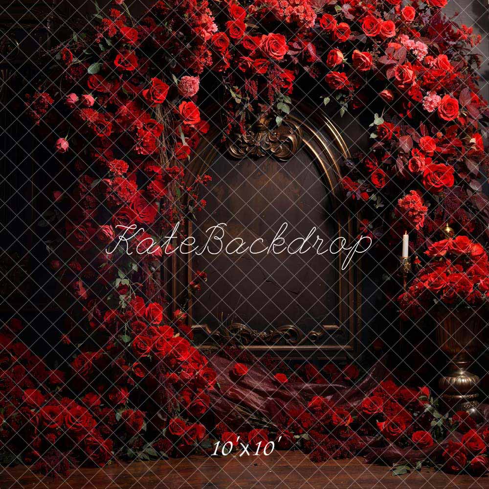 Kate Valentine Red Rose Metal Wall Backdrop Designed by Chain Photography - Kate Backdrop AU